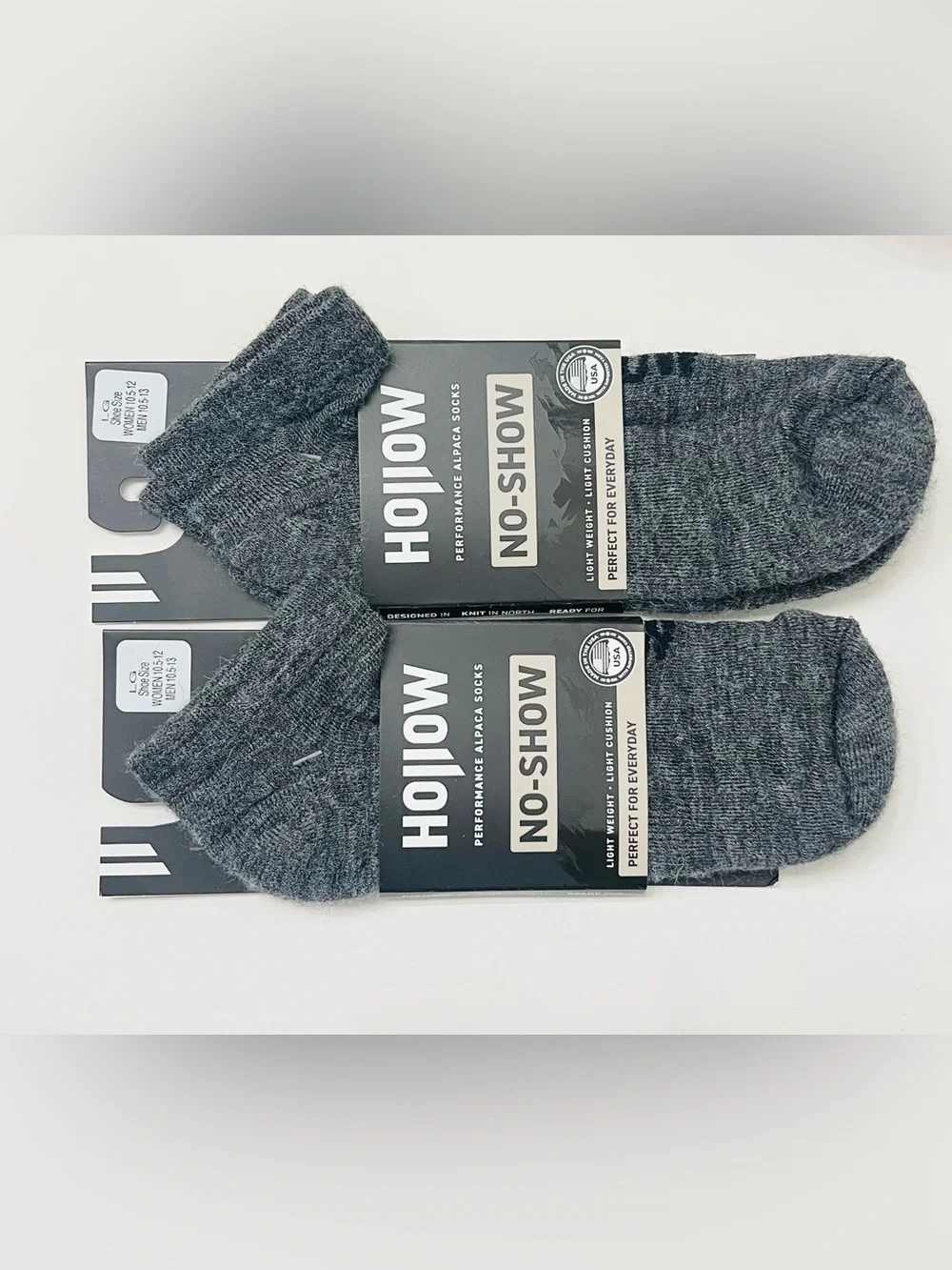 2 Pair Gray Low-Cut Alpaca Socks NWT